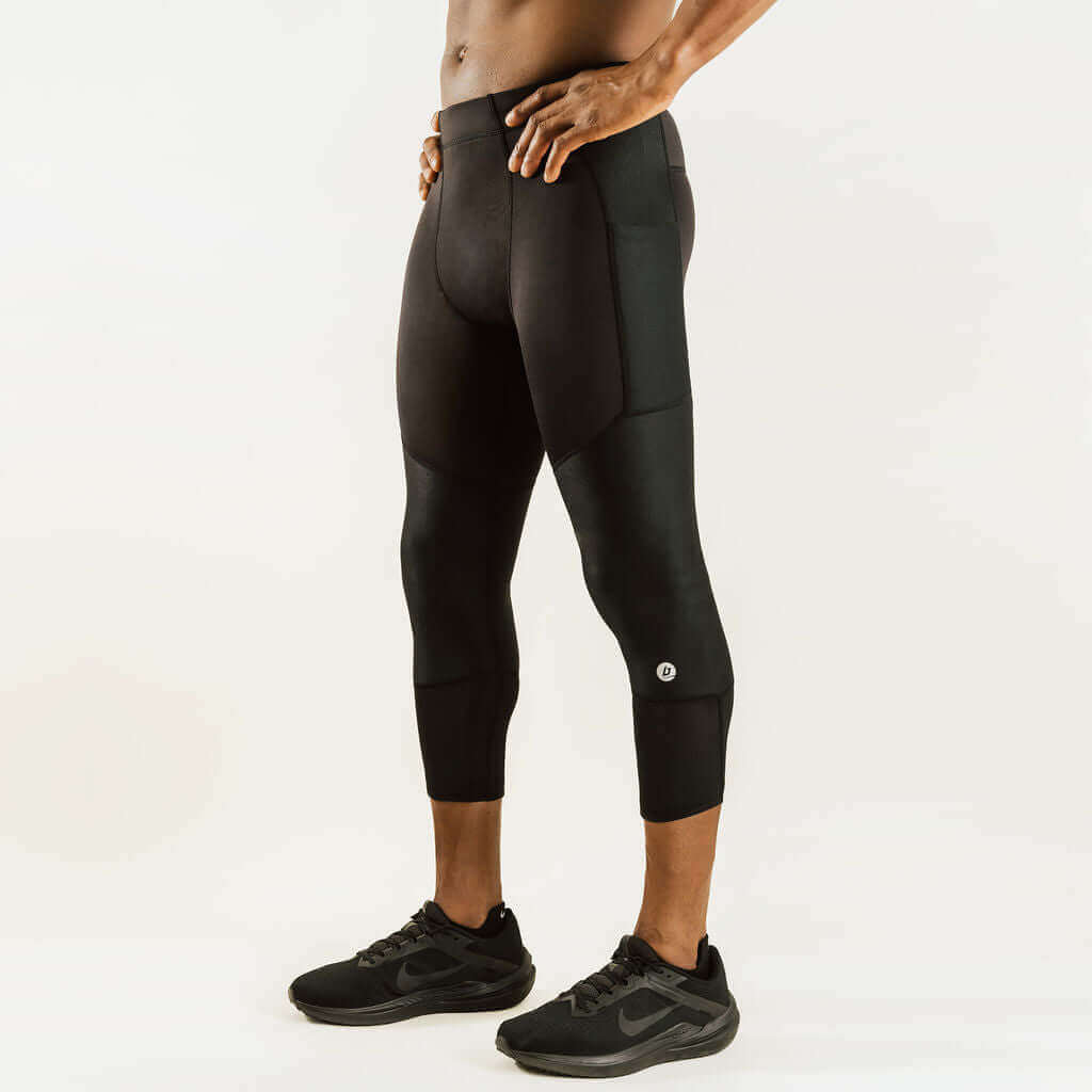 Men's KS1 Vent | 7/8 Knee Support Compression Pants Black, frontpage, KS1, Men's, Sports, Spring, Summer, Vent Bracelayer® USA | Knee Compression Gear
