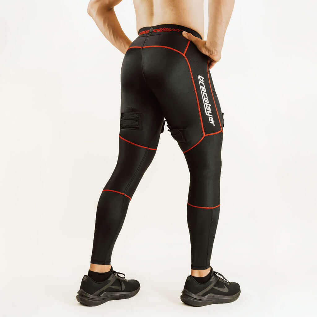 KX2 RedLine | Compression Pants Hockey Players Trust! With Cup Pouch and Knee Support frontpage, knee brace for hockey, Hockey, KX2, KX2 RedLine, Men's, Pants, RedLine, Sports, Winter, Knee Brace Hockey, Hockey Knee, Bracelayer® USA | Knee Compression Ge