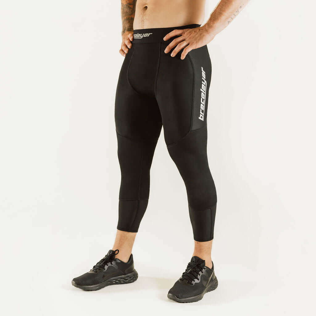 Men's KXV | 7/8 Knee Support Compression Pants Black, frontpage, KXV, Pants, Men's Bracelayer® Canada | Knee Compression Gear