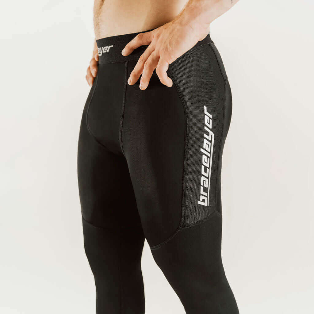 Men's KXV | 7/8 Knee Support Compression Pants Black, frontpage, KXV, Pants, Men's Bracelayer® Canada | Knee Compression Gear