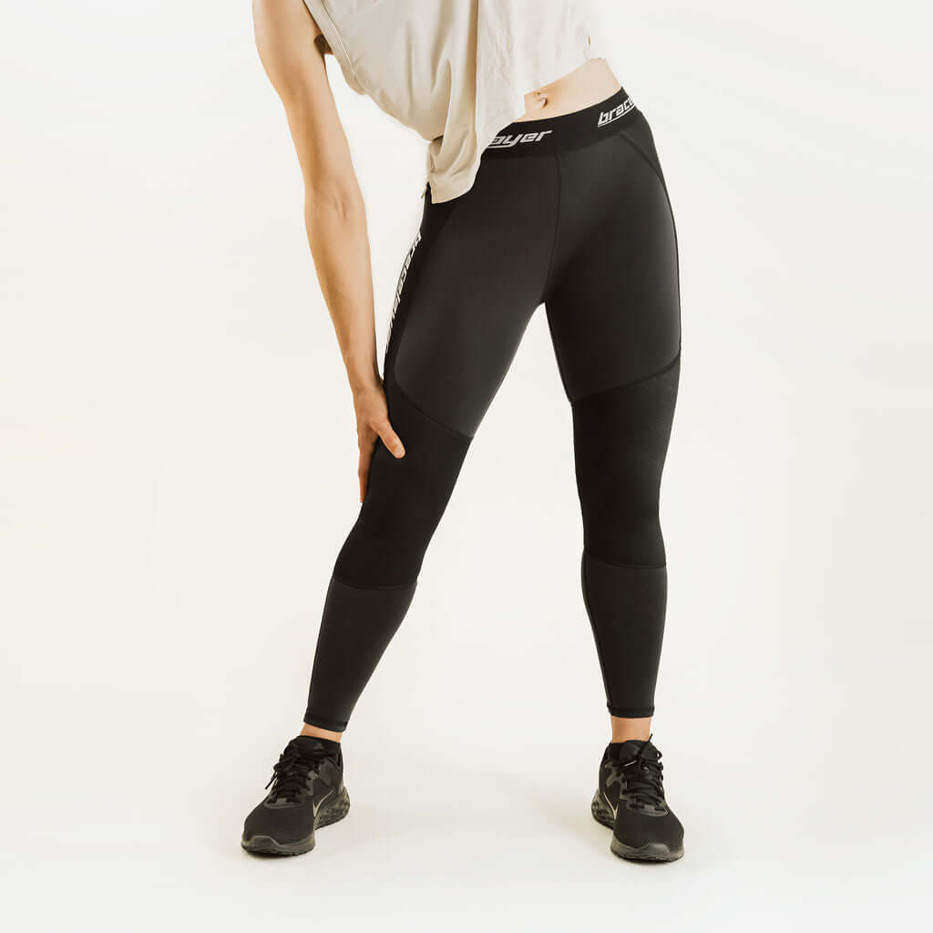Women's KX1 | Knee Support Compression Pants Black, frontpage, KX1, Pants, Women's Bracelayer® USA | Knee Compression Gear