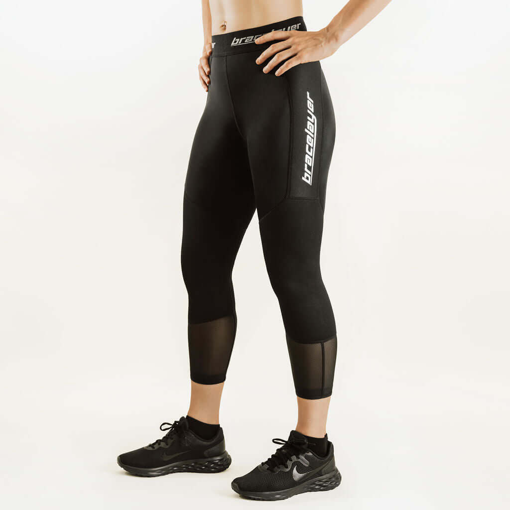 Women's KXV | 7/8 Knee Support Compression Pants Black, frontpage, KXV, Pants, Women's Bracelayer® USA | Knee Compression Gear