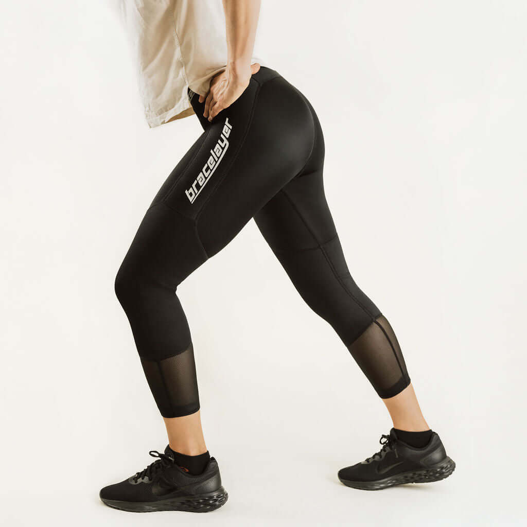 Women's KXV | 7/8 Knee Support Compression Pants Black, frontpage, KXV, Pants, Women's Bracelayer® USA | Knee Compression Gear
