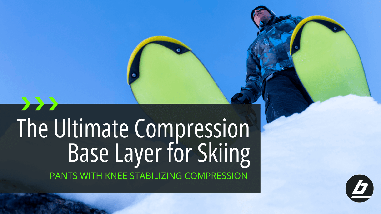 The Ultimate Compression Base Layer for Skiing, graphic by Bracelayer. Base layer for skiing, thermal base layer for skiing, skiing base layer, skiing knee support, ski injury to knee, ski knee injury, the best knee support for skiing, knee support for sk