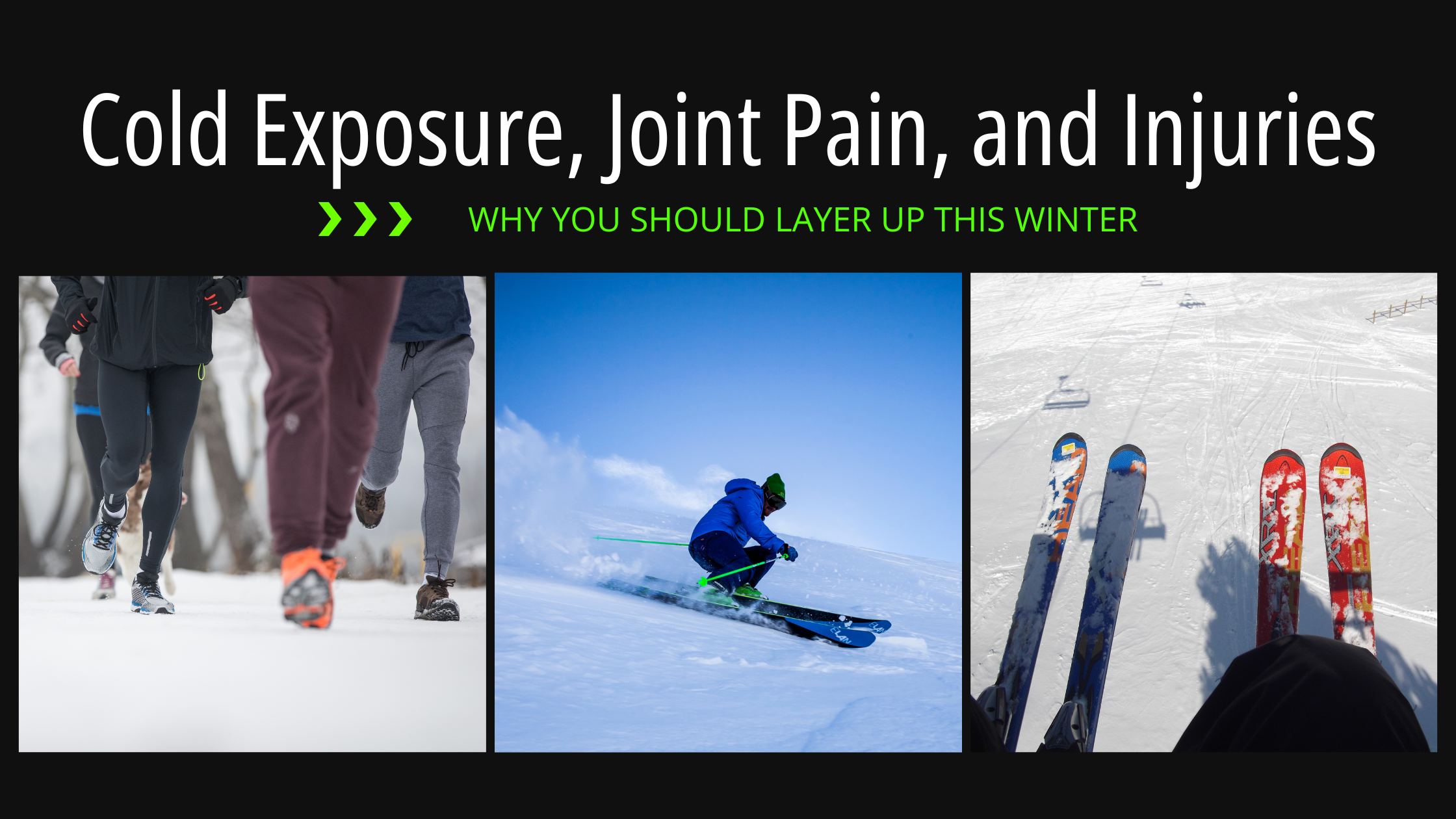 Notice knee pain when cold weather hits? It's not in your head. A blog banner for Bracelayer's blog on knee pain and cold weather.