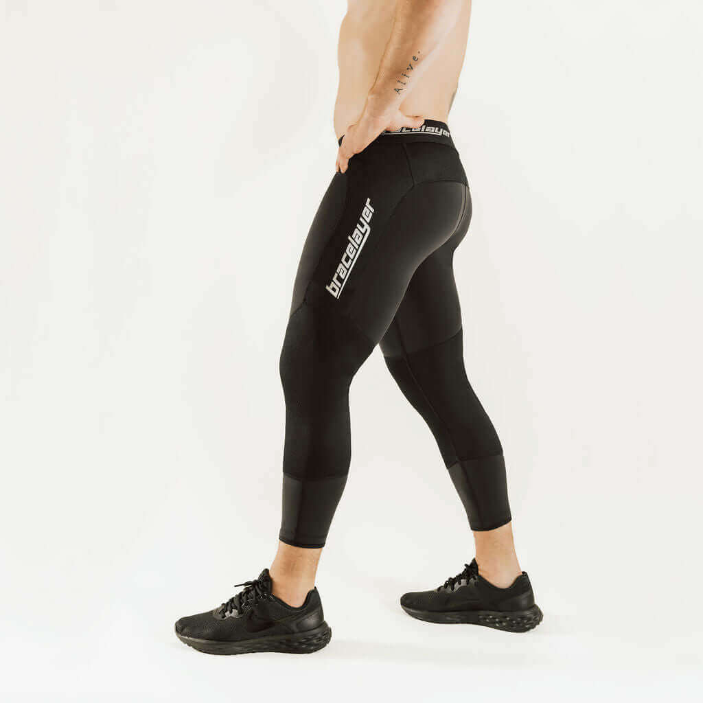 LEVEL Brody Mens Leggings L6818 Black Mens Sportswear | Zodee Australia